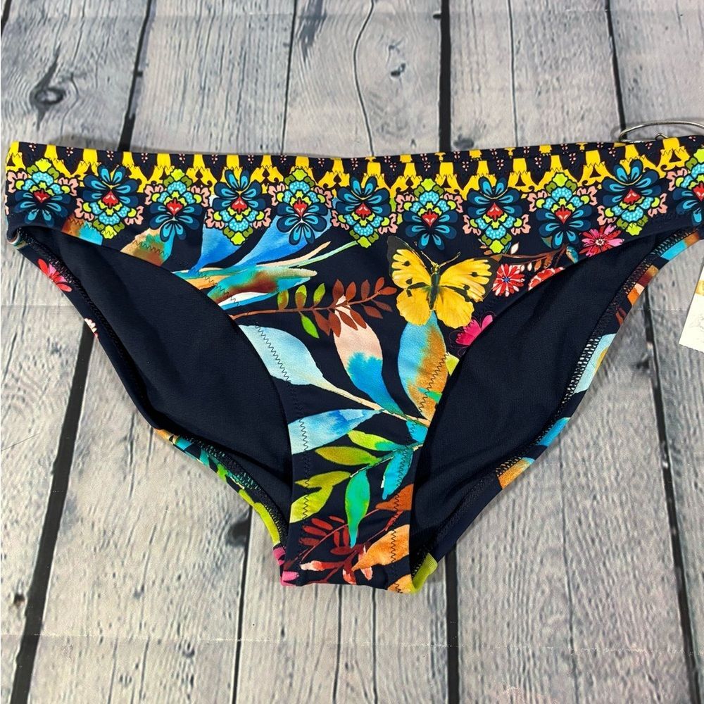 NWT Johnny Was Ocean Dreamer Hipster Tropical Beach Swimsuit Bikini Bottom S